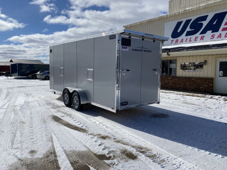 New 2026 Lightning Trailers 7X19 Aluminum 2-Place w/7ft Height Radar Pkg & Black Out Pkg Snowmobile Trailer