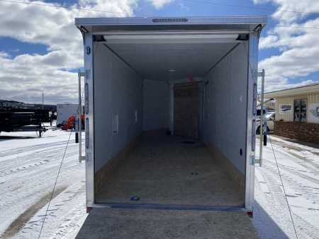 New 2026 Lightning Trailers 7X19 Aluminum 2-Place w/7ft Height Radar Pkg & Black Out Pkg Snowmobile Trailer