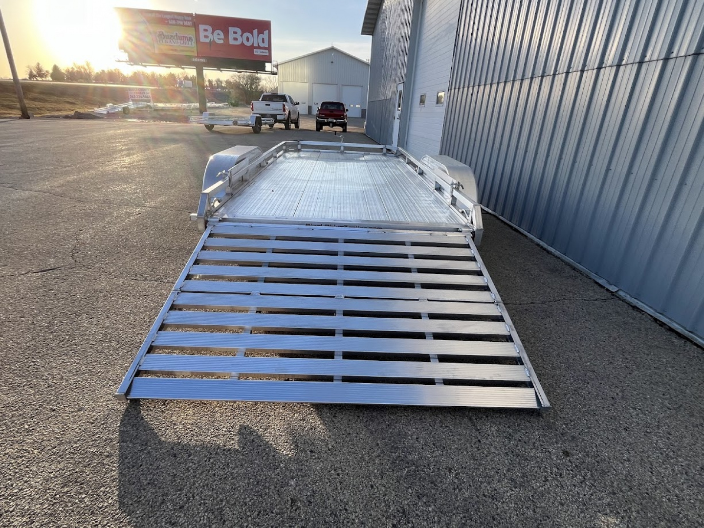 New 2026 Black Rhino 81" x 14' Aluminum LPT8114A-7K w/ Brakes and Bifold Gate (ATV / UTV / Side by Side) Utility Trailer