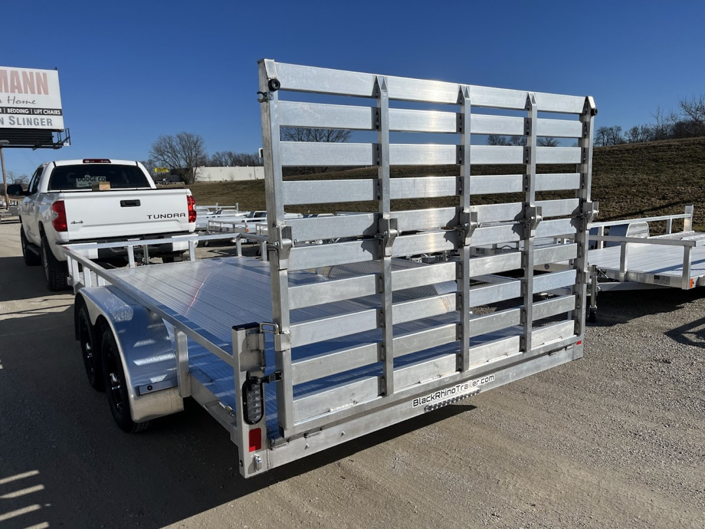 New 2026 Black Rhino Aluminum 81"x16' LST716A w/ Bifold Gate (ATV / UTV / Side by Side) Utility Trailer