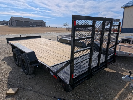New 2026 H&H Trailers 82 X 16 (14+2) Car Hauler, 7k GVWR, Black, Ladder Style Ramp Gate