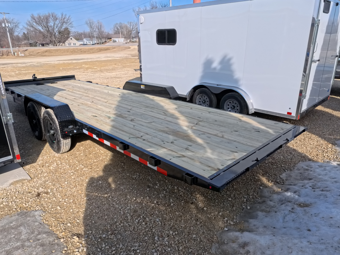 New 2026 H&H Trailers 82 x 24 Electric Tilt Speed Loader Car Hauler, 14k GVWR, Winch Plate, Removeable Fenders, Black
