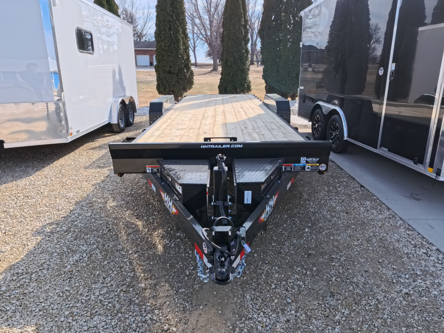 New 2026 H&H Trailers 82 x 24 Electric Tilt Speed Loader Car Hauler, 14k GVWR, Winch Plate, Removeable Fenders, Black