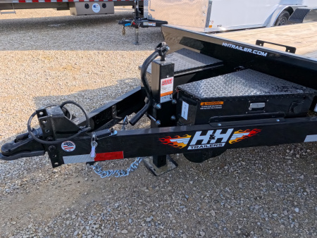 New 2026 H&H Trailers 82 x 24 Electric Tilt Speed Loader Car Hauler, 14k GVWR, Winch Plate, Removeable Fenders, Black