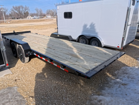 New 2026 H&H Trailers 82 x 24 Electric Tilt Speed Loader Car Hauler, 14k GVWR, Winch Plate, Removeable Fenders, Black