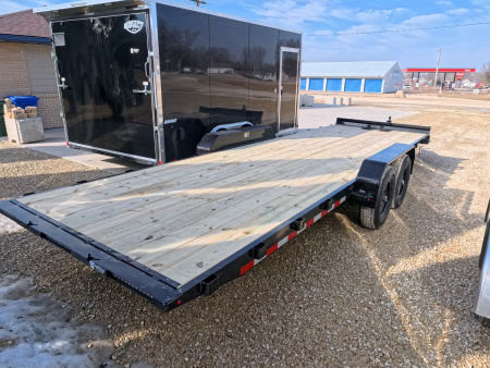 New 2026 H&H Trailers 82 x 24 Electric Tilt Speed Loader Car Hauler, 14k GVWR, Winch Plate, Removeable Fenders, Black