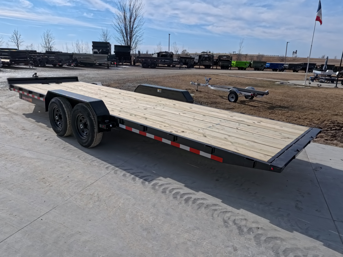 New 2026 H&H Trailers 82 x 24 Electric Tilt Speed Loader Car Hauler, 14k GVWR, Winch Plate, Removeable Fenders, Black
