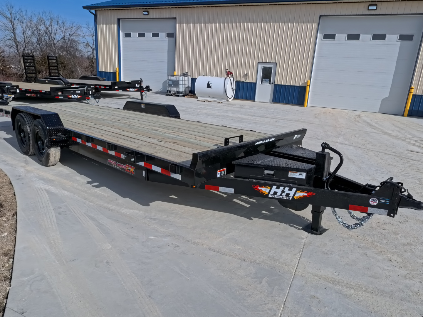 New 2026 H&H Trailers 82 x 24 Electric Tilt Speed Loader Car Hauler, 14k GVWR, Winch Plate, Removeable Fenders, Black