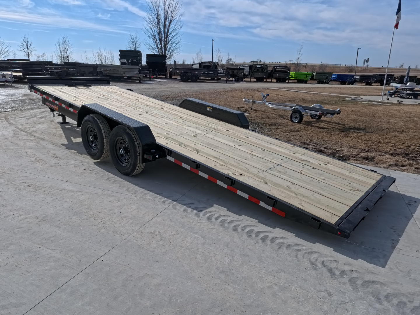 New 2026 H&H Trailers 82 x 24 Electric Tilt Speed Loader Car Hauler, 14k GVWR, Winch Plate, Removeable Fenders, Black