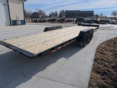 New 2026 H&H Trailers 82 x 24 Electric Tilt Speed Loader Car Hauler, 14k GVWR, Winch Plate, Removeable Fenders, Black