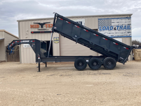 New 2026 Lamar Trailers BD 83 X16  Gooseneck DT - 21K Telescopic Dump Trailer W/36  Sides