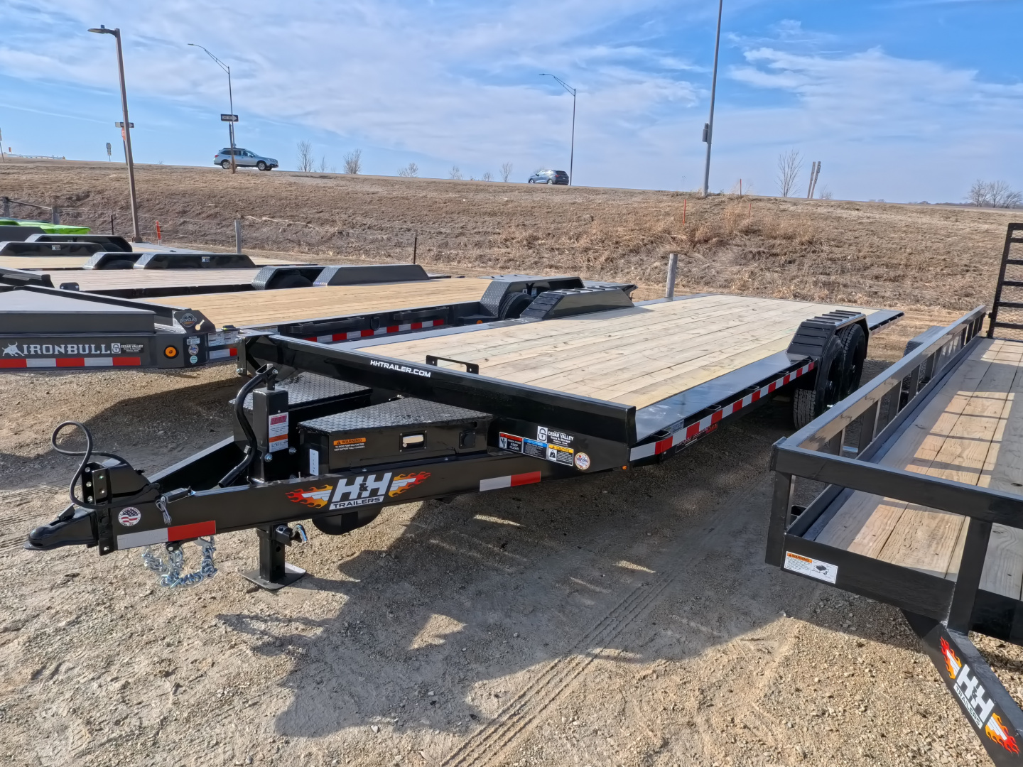 New 2026 H&H Trailers 102 x 24 Electric Tilt Speed Loader Car Hauler, 14k GVWR, Upgraded Tilt Trailer