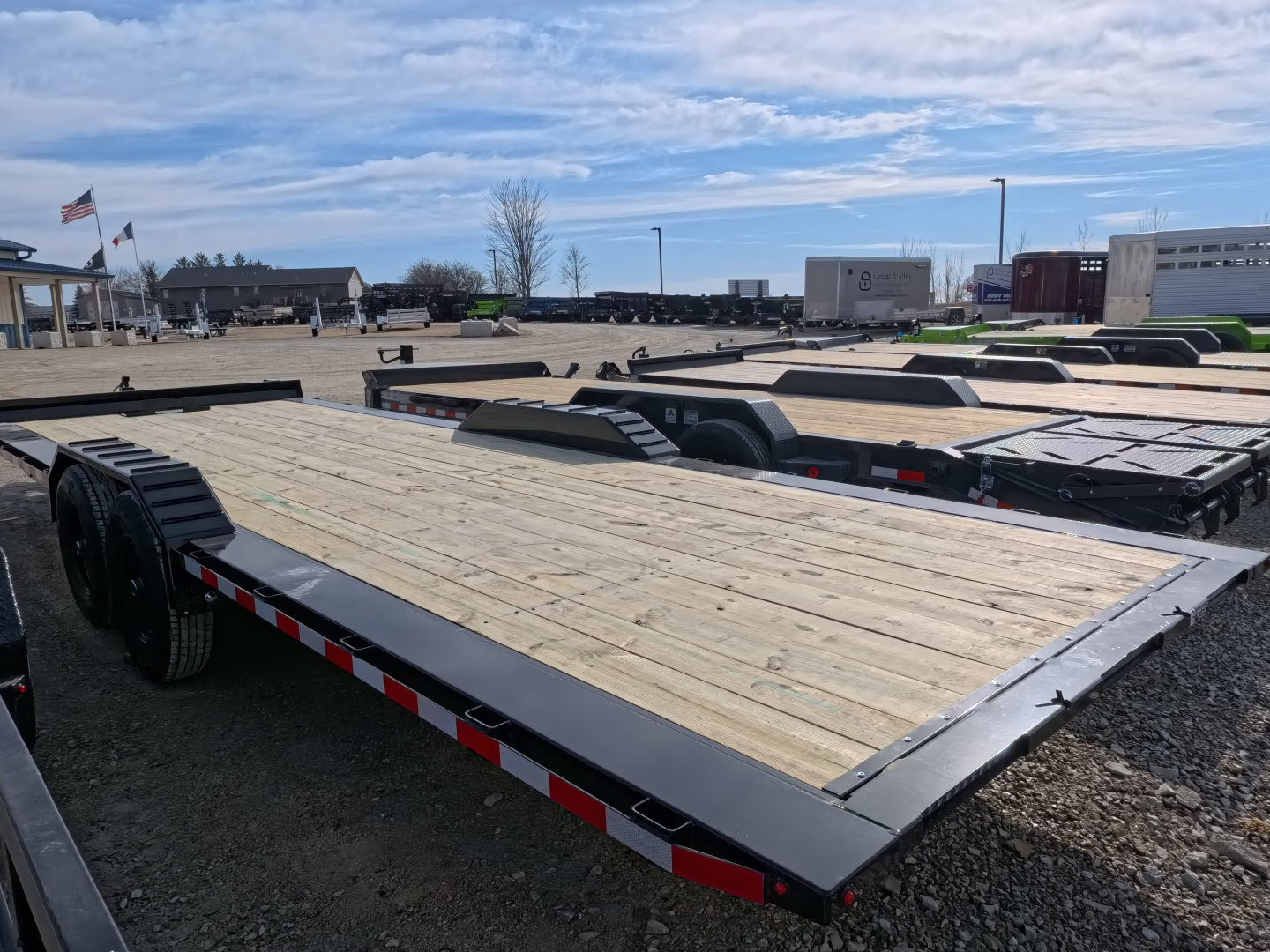 New 2026 H&H Trailers 102 x 24 Electric Tilt Speed Loader Car Hauler, 14k GVWR, Upgraded Tilt Trailer