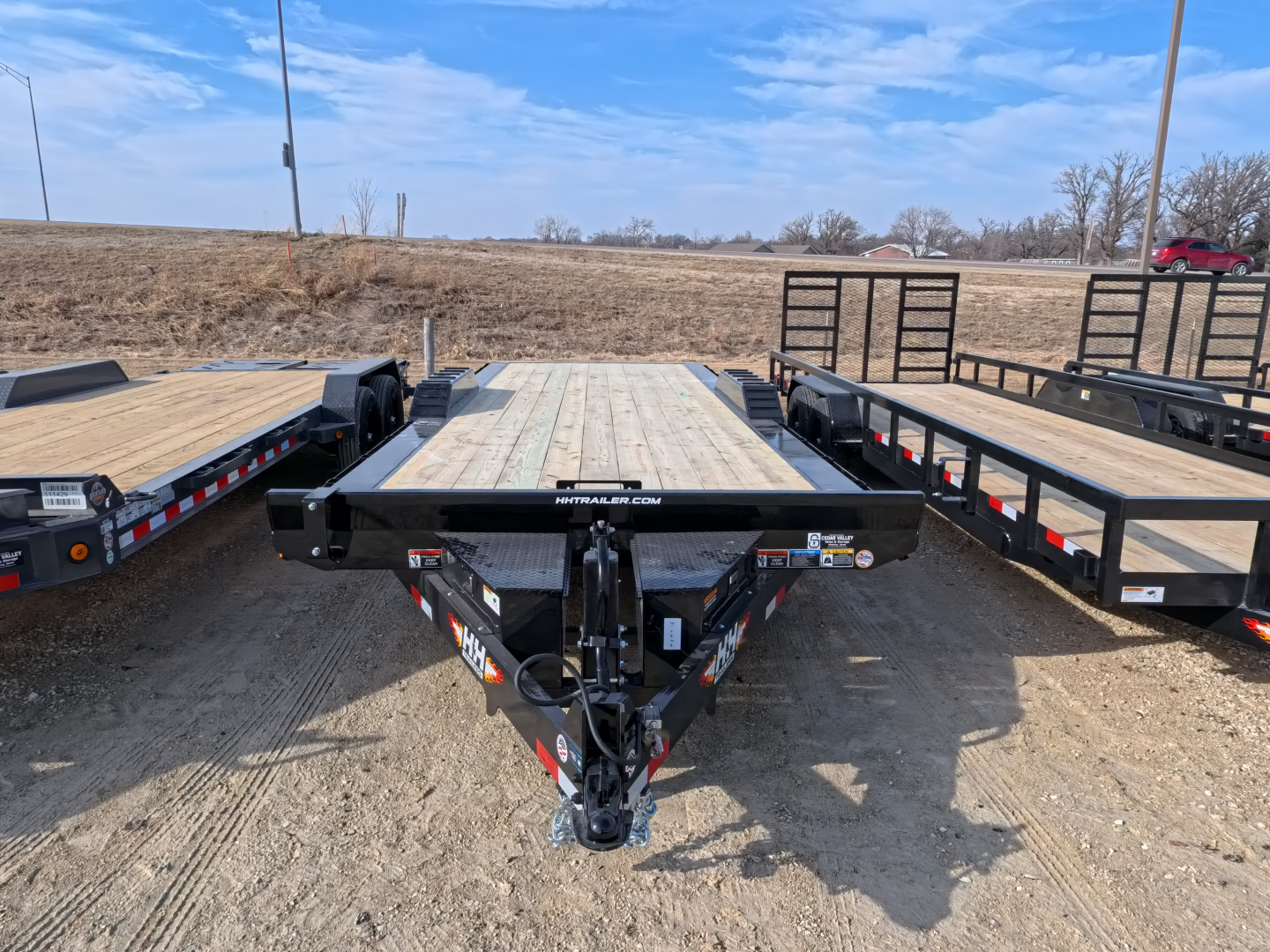 New 2026 H&H Trailers 102 x 24 Electric Tilt Speed Loader Car Hauler, 14k GVWR, Upgraded Tilt Trailer
