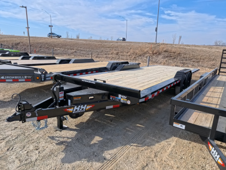 New 2026 H&H Trailers 82 x 24 Electric Tilt Speed Loader Car Hauler, 14k GVWR, Upgraded Tilt Trailer