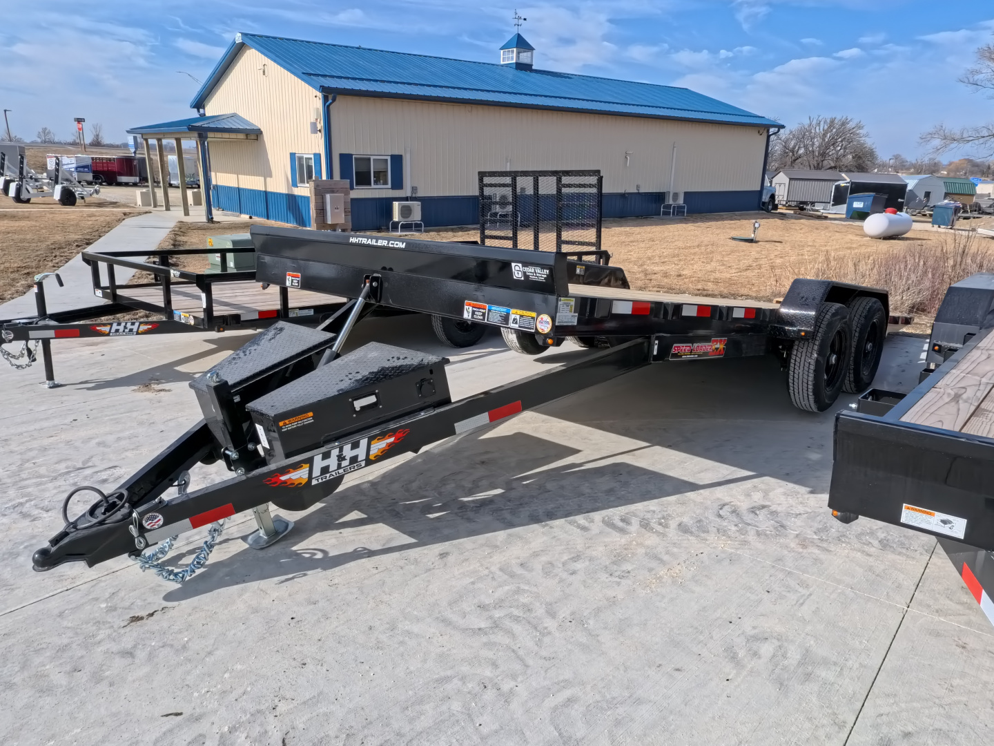 New 2026 H&H Trailers 82 x 20 Electric Tilt Speed Loader Car Hauler, 10k GVWR, Black Tilt Trailer