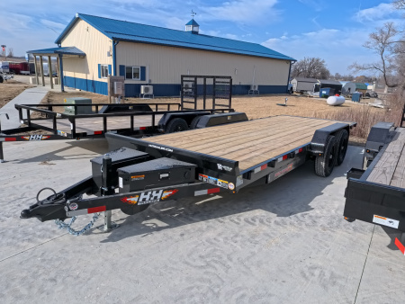 New 2026 H&H Trailers 82 x 20 Electric Tilt Speed Loader Car Hauler, 10k GVWR, Black Tilt Trailer