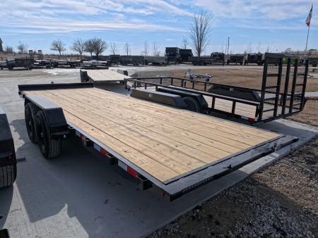 New 2026 H&H Trailers 82 x 20 Electric Tilt Speed Loader Car Hauler, 10k GVWR, Black Tilt Trailer