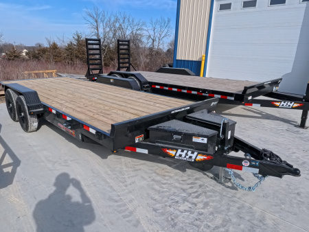 New 2026 H&H Trailers 82 x 20 Electric Tilt Speed Loader Car Hauler, 10k GVWR, Black Tilt Trailer