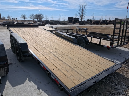 New 2026 H&H Trailers 82 x 20 Electric Tilt Speed Loader Car Hauler, 10k GVWR, Black Tilt Trailer