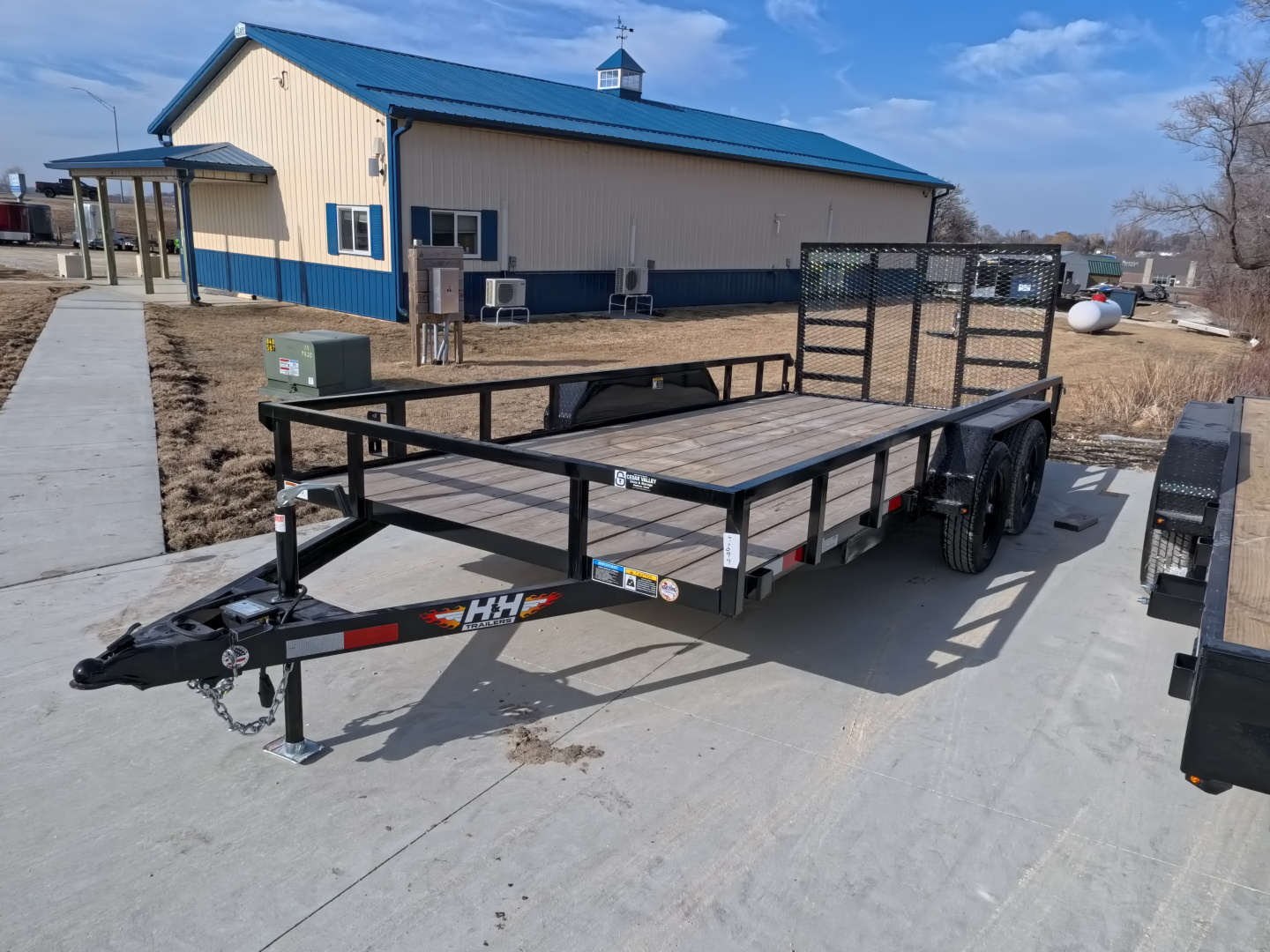 New 2026 H&H Trailers 82 x 16 Rail Side Utility Trailer 7k GVWR, Tandem Axles, Ladder Style Gate, Black