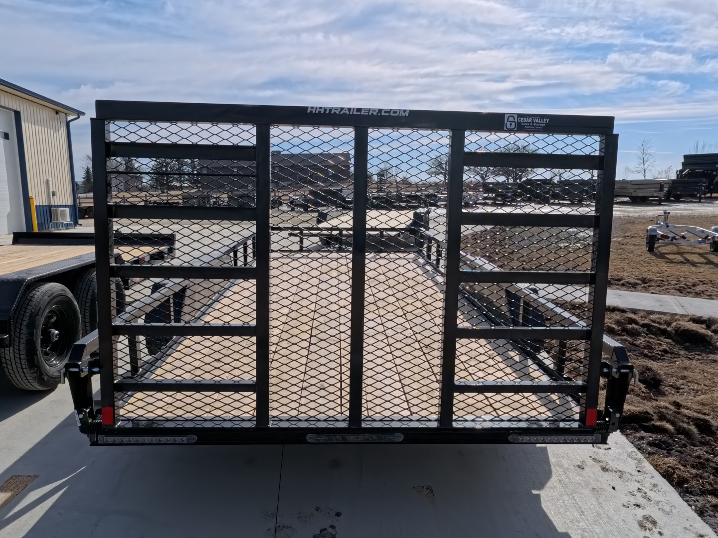 New 2026 H&H Trailers 82 x 16 Rail Side Utility Trailer 7k GVWR, Tandem Axles, Ladder Style Gate, Black
