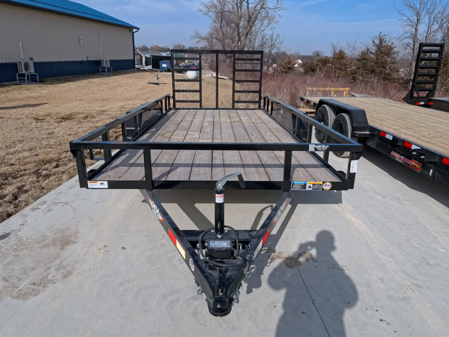 New 2026 H&H Trailers 82 x 16 Rail Side Utility Trailer 7k GVWR, Tandem Axles, Ladder Style Gate, Black