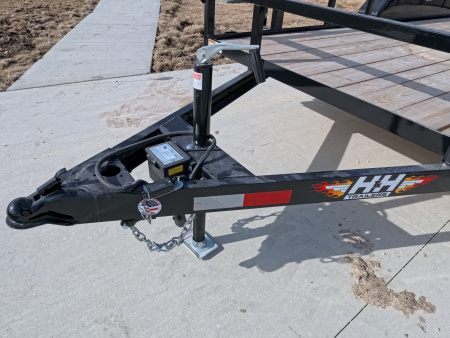 New 2026 H&H Trailers 82 x 16 Rail Side Utility Trailer 7k GVWR, Tandem Axles, Ladder Style Gate, Black