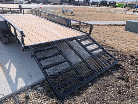 New 2026 H&H Trailers 82 x 16 Rail Side Utility Trailer 7k GVWR, Tandem Axles, Ladder Style Gate, Black