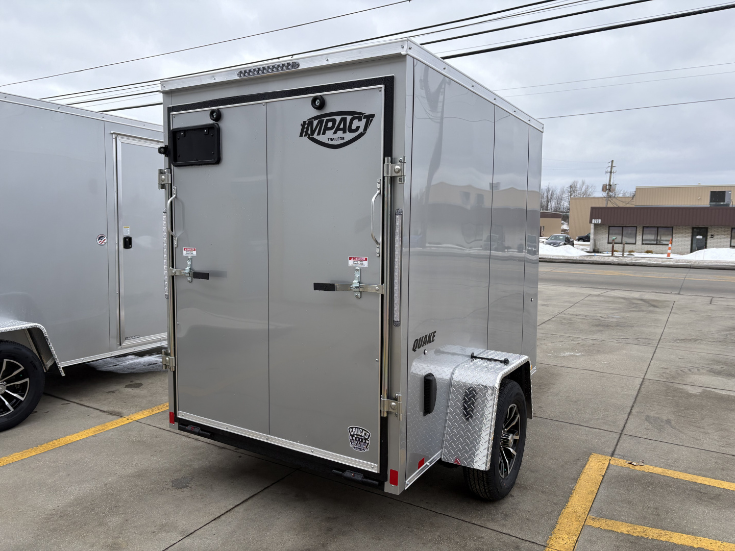 New 2026 IMPACT TRAILERS 5X8 QUAKE RAMP DOOR SILVER Cargo / Enclosed Trailer
