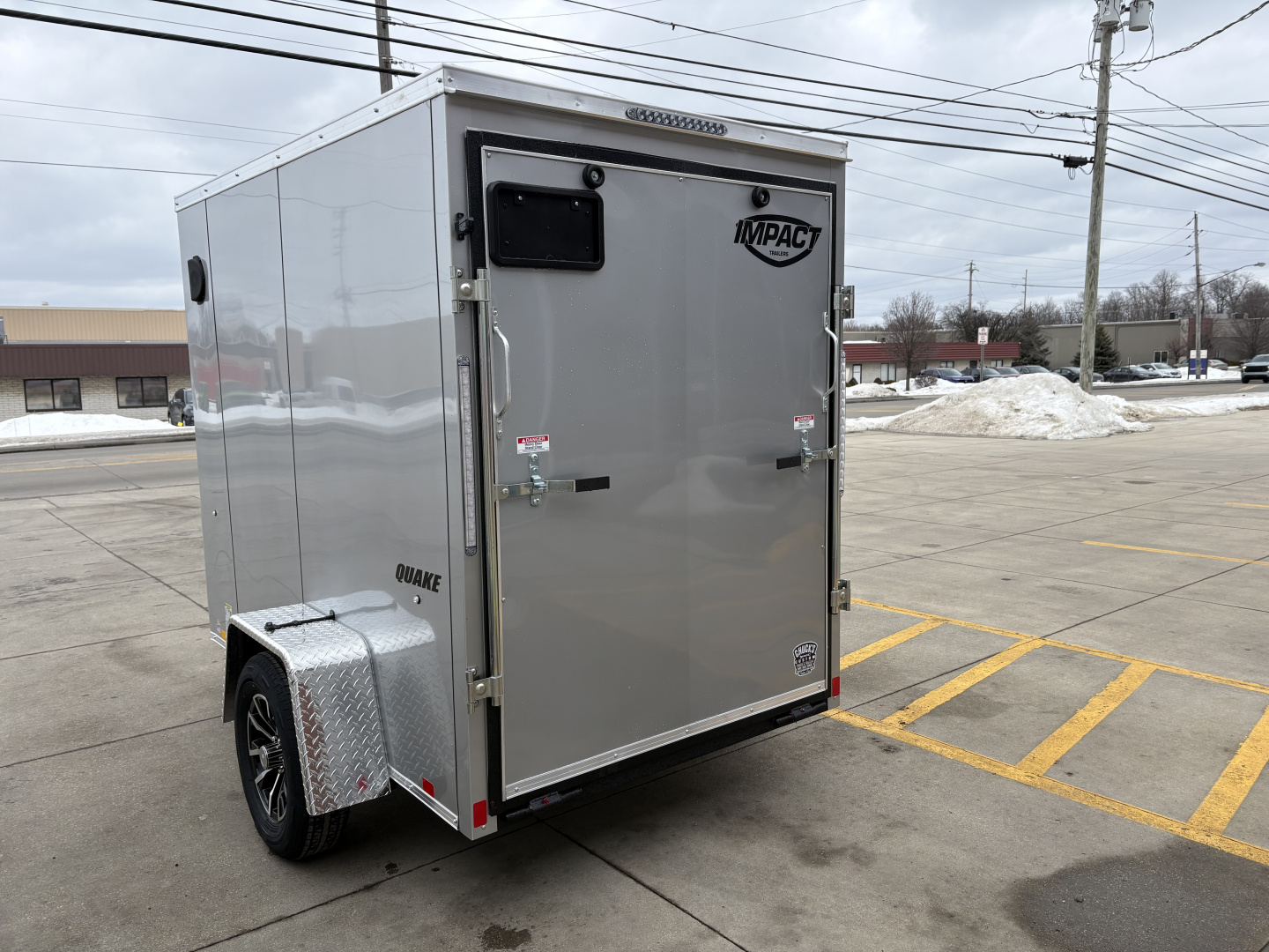 New 2026 IMPACT TRAILERS 5X8 QUAKE RAMP DOOR SILVER Cargo / Enclosed Trailer