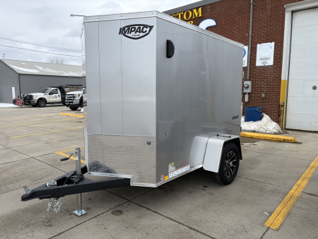 New 2026 IMPACT TRAILERS 5X8 QUAKE RAMP DOOR SILVER Cargo / Enclosed Trailer