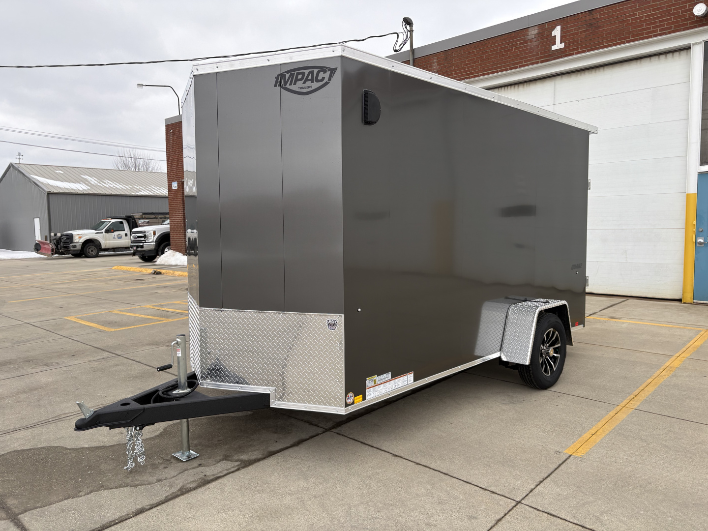 New 2026 Impact Trailers 6X12 QUAKE RAMP DOOR CHARCOAL Cargo / Enclosed Trailer