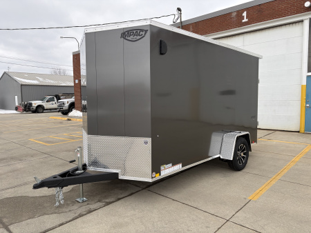 New 2026 Impact Trailers 6X12 QUAKE RAMP DOOR CHARCOAL Cargo / Enclosed Trailer