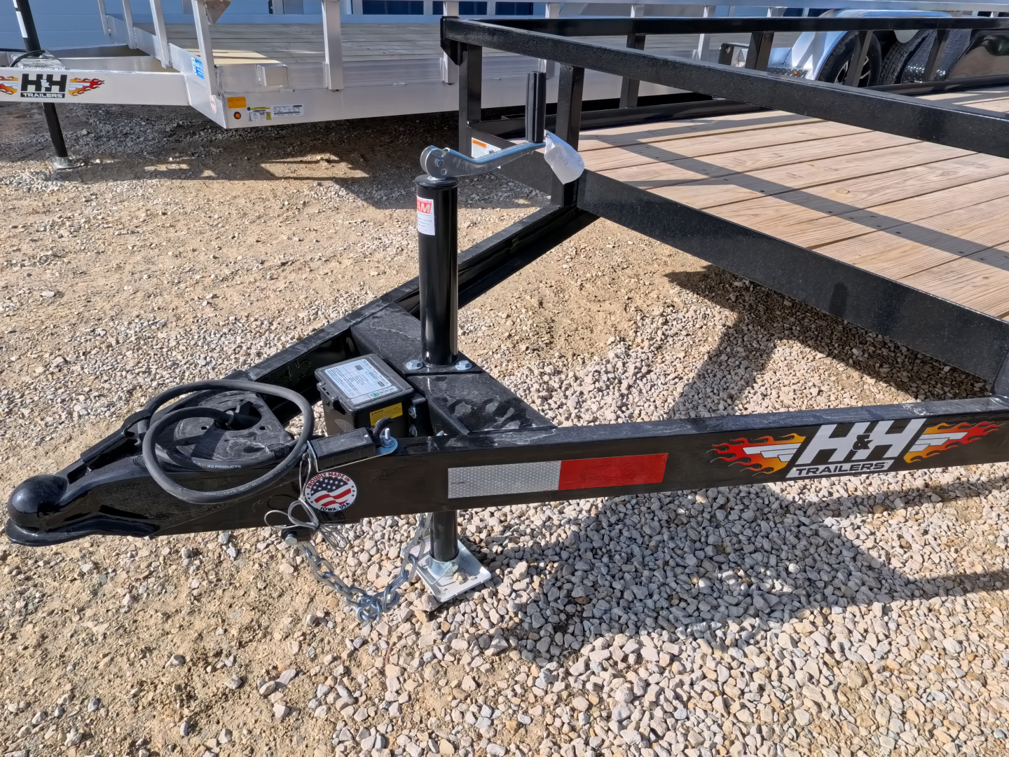 New 2026 H&H Trailers 82 x 20 Rail Side Utility Trailer, 7k GVWR, Tandem Axle, Ladder Style Ramp, Black
