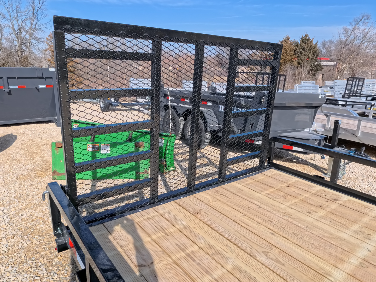 New 2026 H&H Trailers 82 x 20 Rail Side Utility Trailer, 7k GVWR, Tandem Axle, Ladder Style Ramp, Black