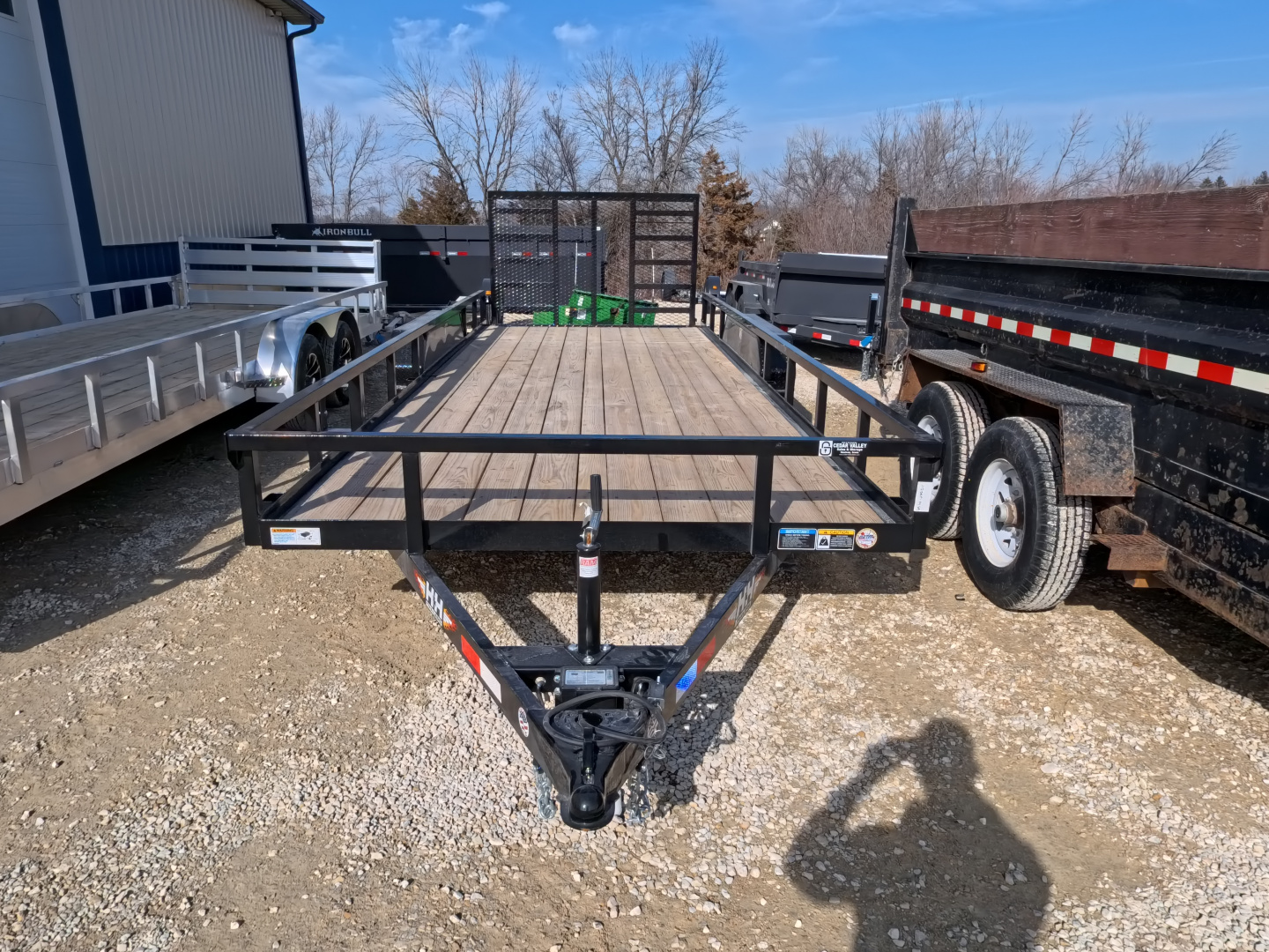 New 2026 H&H Trailers 82 x 20 Rail Side Utility Trailer, 7k GVWR, Tandem Axle, Ladder Style Ramp, Black