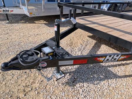 New 2026 H&H Trailers 82 x 20 Rail Side Utility Trailer, 7k GVWR, Tandem Axle, Ladder Style Ramp, Black