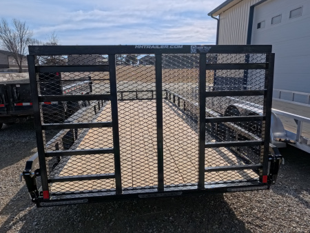 New 2026 H&H Trailers 82 x 20 Rail Side Utility Trailer, 7k GVWR, Tandem Axle, Ladder Style Ramp, Black