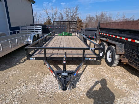 New 2026 H&H Trailers 82 x 20 Rail Side Utility Trailer, 7k GVWR, Tandem Axle, Ladder Style Ramp, Black