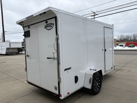 New 2026 Impact Trailers 6X12 QUAKE RAMP DOOR WHITE Cargo / Enclosed Trailer