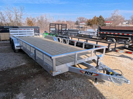 New 2026 H&H Trailers 82 X 24 Aluminum Rail Side Utility Trailer, 7k GVWR, Tandem Axle, Spare Tire Mount