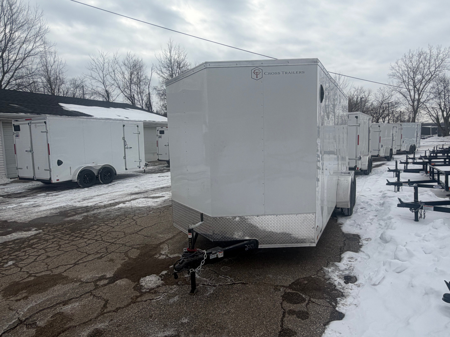 New 2026 7 x 16 Cross Enclosed Trailer with 6ftc6in interior Double Barn Doors