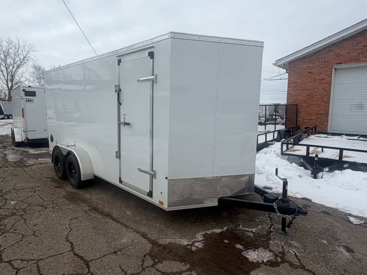 New 2026 7 x 16 Cross Enclosed Trailer with 6ftc6in interior Double Barn Doors