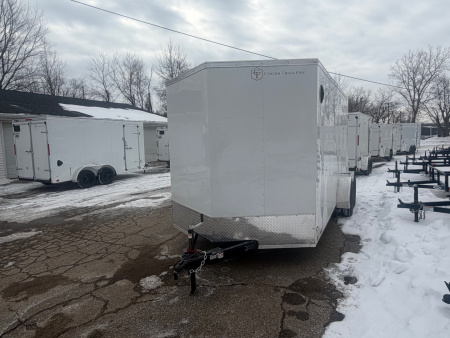 New 2026 7 x 16 Cross Enclosed Trailer with 6ftc6in interior Double Barn Doors