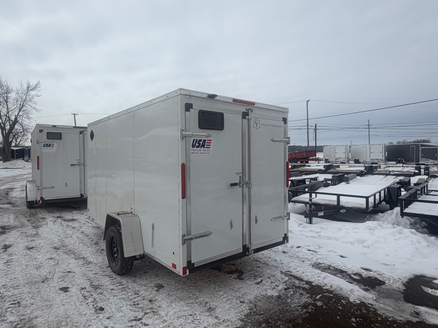 New 2026 6 x 12 Enclosed Cross Trailer with Double Barn Doors - 6ft Interior