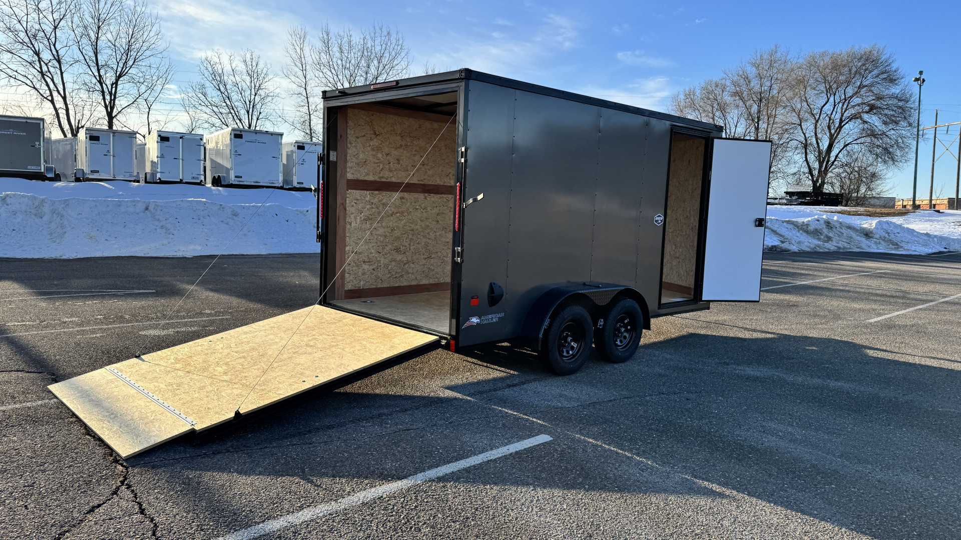 New 2026 American Hauler 7x14 Enclosed Cargo with Ramp Door - Blackout Package!