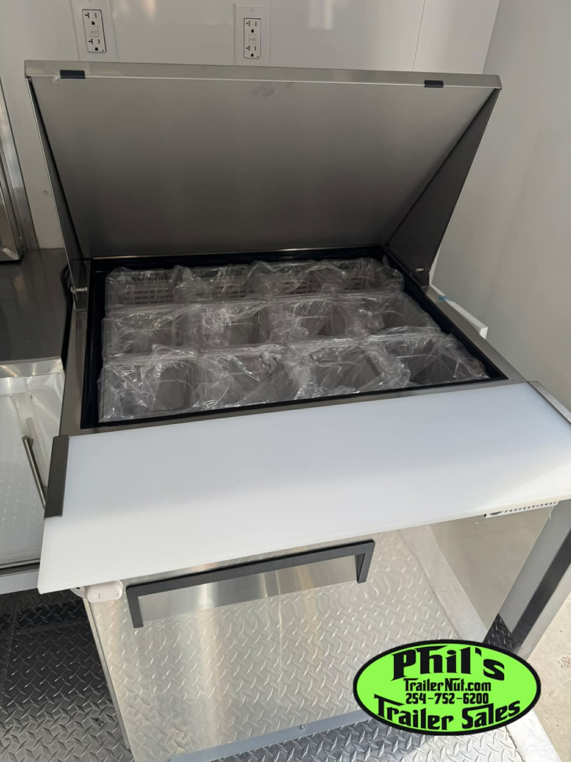 New 2026 8.5X16 Concession VENT-A-HOOD, 36'' GRIDDLE, DOUBLE FRYERS, REFRIGERATOR & MORE!
