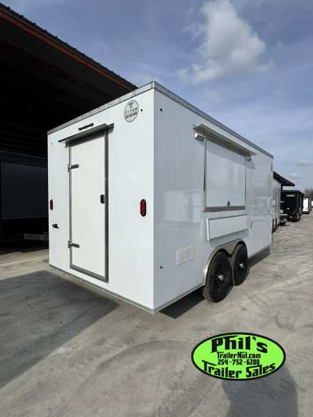 New 2026 8.5X16 Concession VENT-A-HOOD, 36'' GRIDDLE, DOUBLE FRYERS, REFRIGERATOR & MORE!