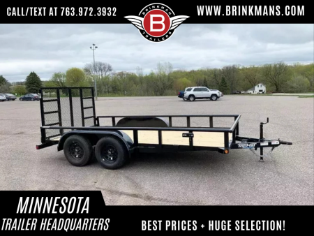 New Top Quality Top Hat 83x14 Tandem Axle Utility Trailer - Rear Ramp!